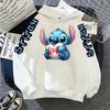 Luxury Brand Women's Hoodies Disney Lilo & Stitch Harajuku Jackets Japanese Fashion Winter Sweaters Women's Warm Sweatshirts
