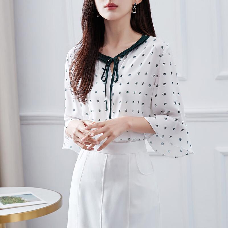 Женская блузка Demana с контрастной отделкой кружевом, рукав 3/4 L