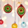 2pcs Elegant Double Pointed Glass Ball Ornaments with Floral Design Durable Hanging Christmas Tree Decorations for Festive Home Party Ambiance