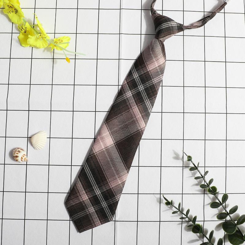 Jk Small Tie Female College Style Lazy Japanese Plaid Uniform Shirt Tie Student Ins Men'S And Women'S Short Styles Free Of Charge