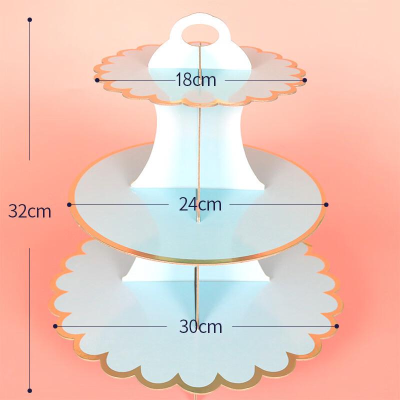 OIMG Disposable Triangular Paper Cake Stands 3-Pack