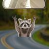 Acrylic Raccoon Rearview Mirror Hanging Ornament
