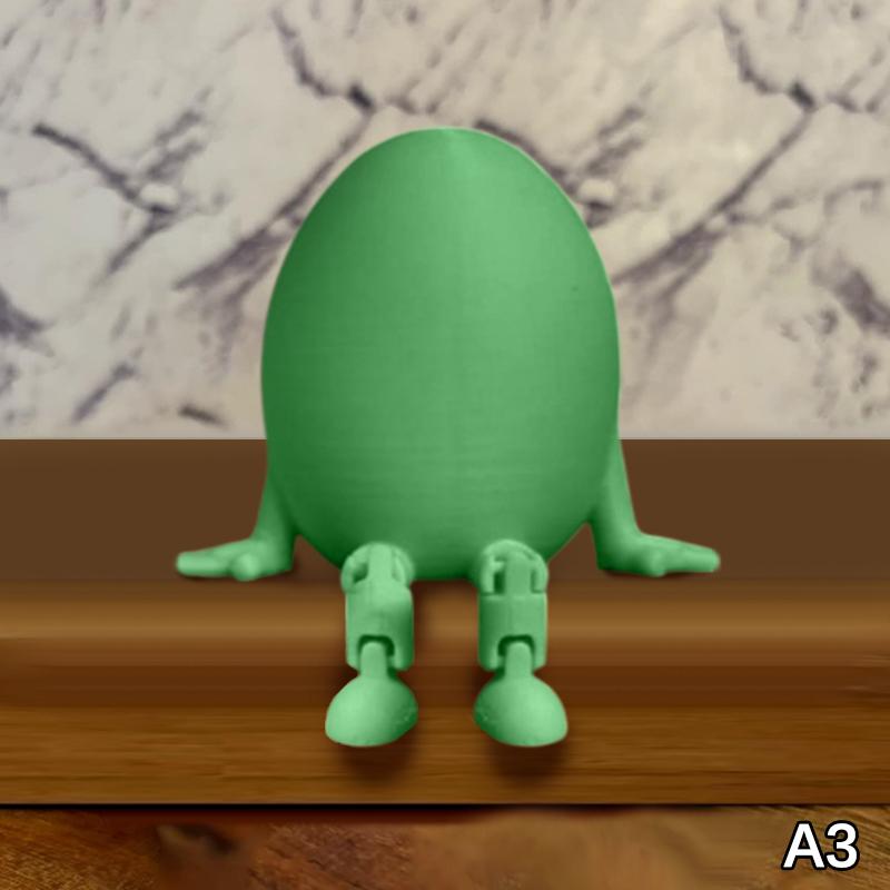 Articulated Bunny Egg Figurine Easter Decoration Movable Leg Joint Egg Statue Home Office Desktop Ornament And Gift