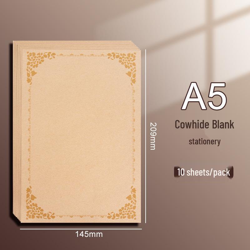 Vintage A5 Kraft Paper Envelopes for Handwritten Letters - Thick, Lined, and Blank Stationery.