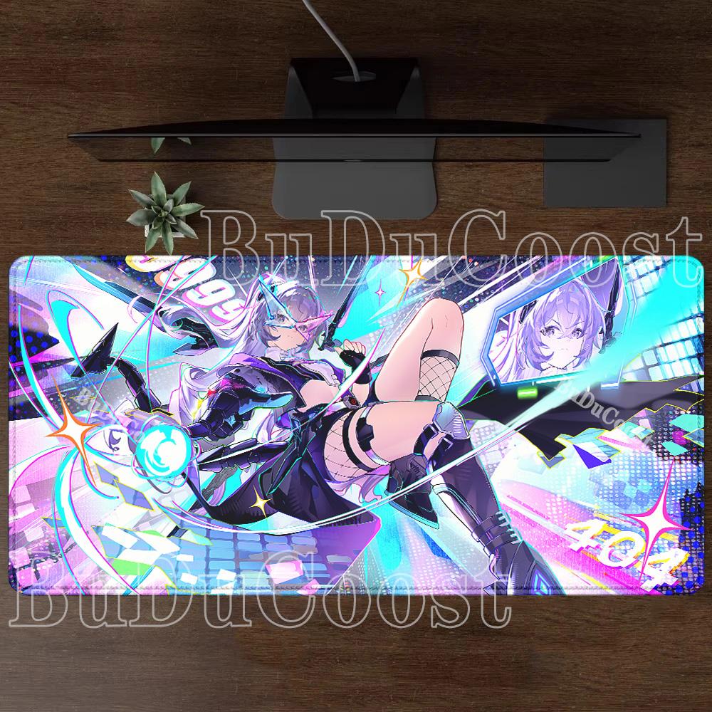 XXL Mousepad HSR Honkai Star Rail Silver Wolf LV.999 Overlock Gaming Keyboard Anime Girl Kawaii Mouse Pad HD Printing Desk Mat