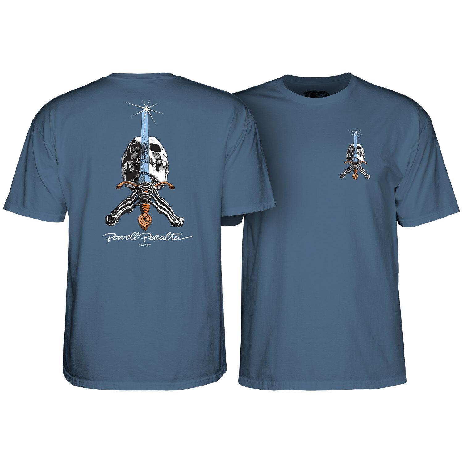 New Powell Peralta Skateboard Shirt Skull and Sword Indigo Blue XXXXL