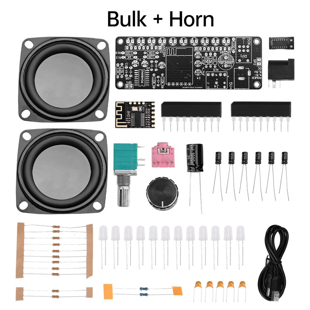DC5V Pam8406 Speaker Amplifier Board Module Kit Dual Channel Stereo Sound Cord Bt Level Indicator Light Diy Loose Parts 5W