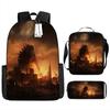Godzilla Godzilla Student School Bag Cartoon Children Backpack Satchel Anime Trend
