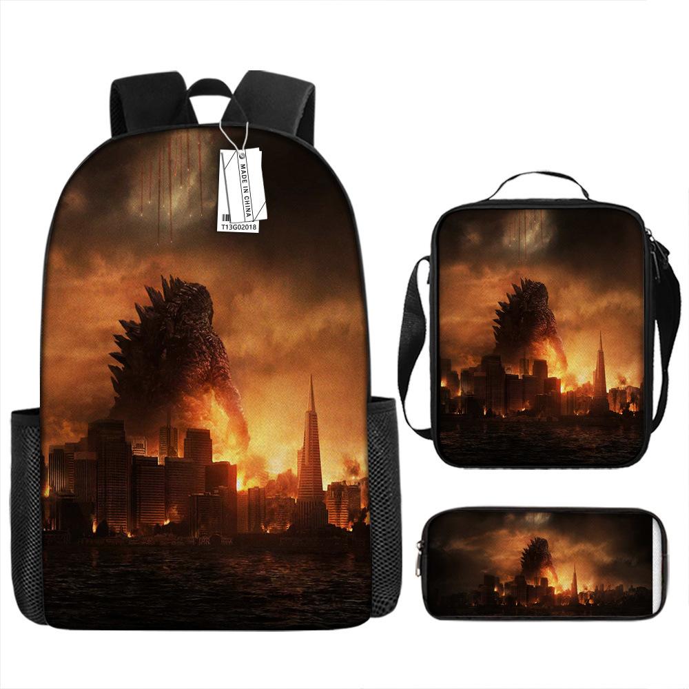 Godzilla Godzilla Student School Bag Cartoon Children Backpack Satchel Anime Trend
