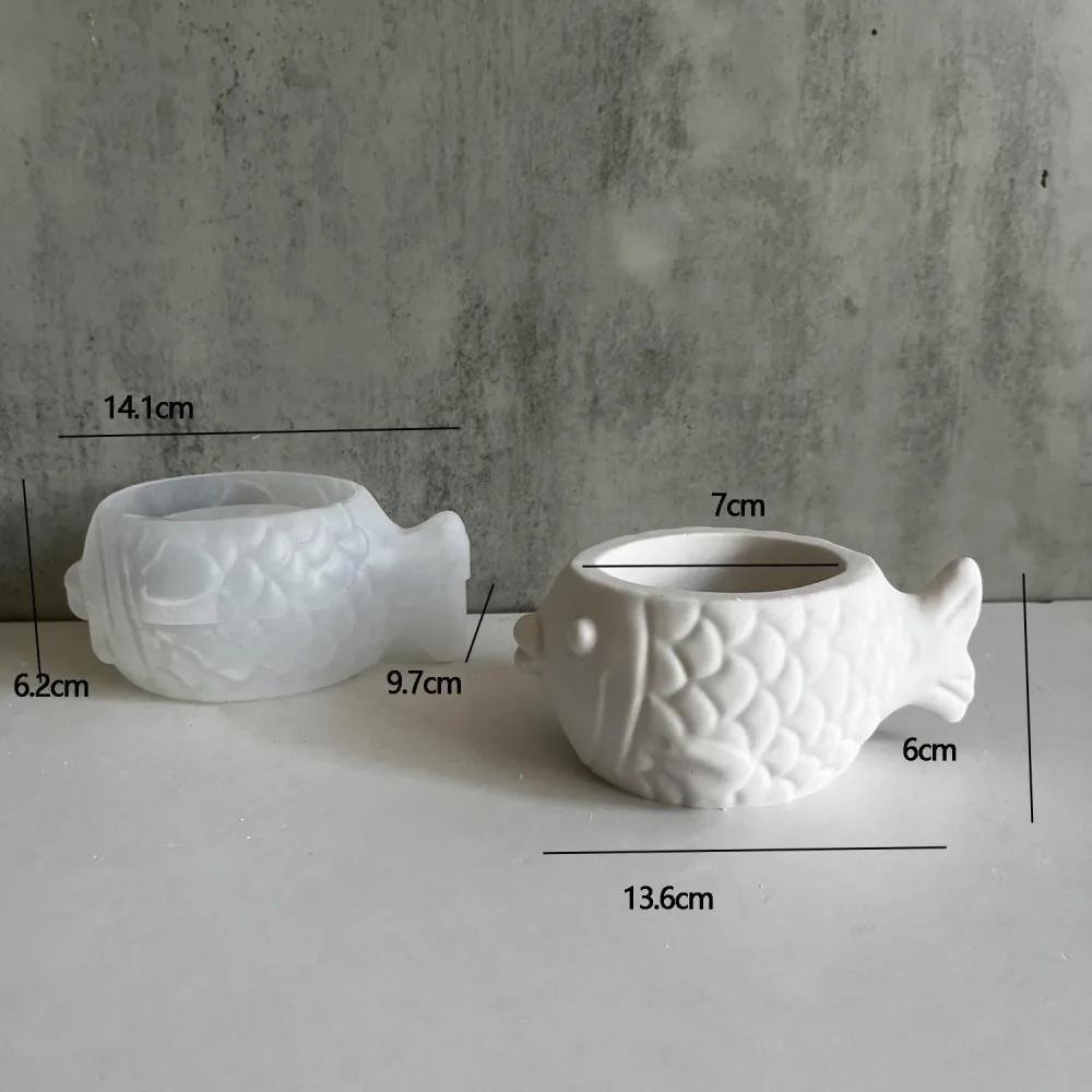 

Animal Form Candle Cup Jar Silicone Mold Owl Fathead Fish Conch DIY Gypsum Aroma Cup Succulent Planter Cement Silicone Mold