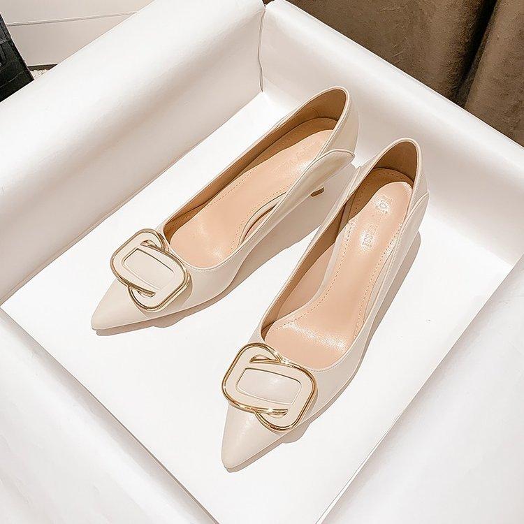 Foreign Trade High Heels Women's 2024 New Temperament Professional Work Single Shoes Pointed Head Shallow Mouth Stiletto High Heels Women