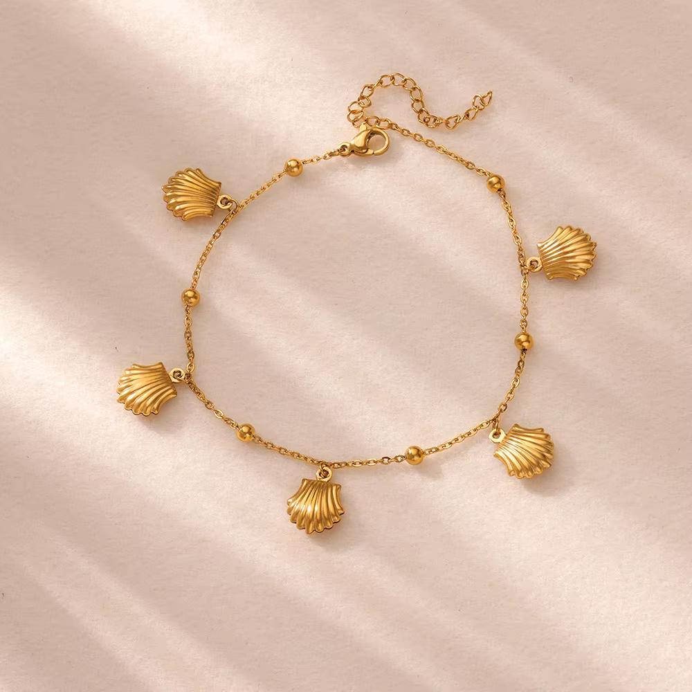 Beads Anklets for Women Gold Color Stainless Steel Chain Ankle Bracelet Trendy Summer Beach Jewelry Accessories Gifts