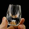 Luxury Crystal Glass Vodka  Sake Shochu Glass Bar Liqueur Double Bottom Gold Foil Glass Tea Cup High-end Gifts Hard Liquor