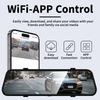 9.66inch 4K Dual Lens Car Mirror Carplay & Android Auto Wireless Dash Cam Video Recorder WiFi Connection