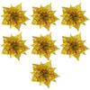 7Pcs Christmas Artificial Flowers Glitter Pe Decor Flower Accessories for Garland Centerpiece Fireplace Decoration