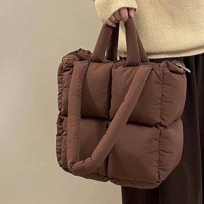 Zimní Niche Diamond Tote Bag Space Bavlněná taška přes rameno Vysoce kvalitní polštář Tašky s horní rukojetí Teplá bunda Kabelka