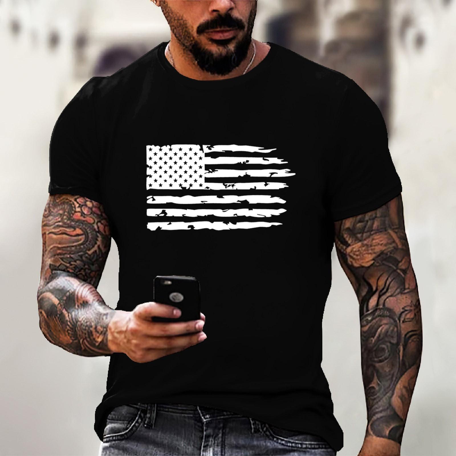 

Мужская футболка с короткими рукавами и принтом «День независимости» XL чёрный