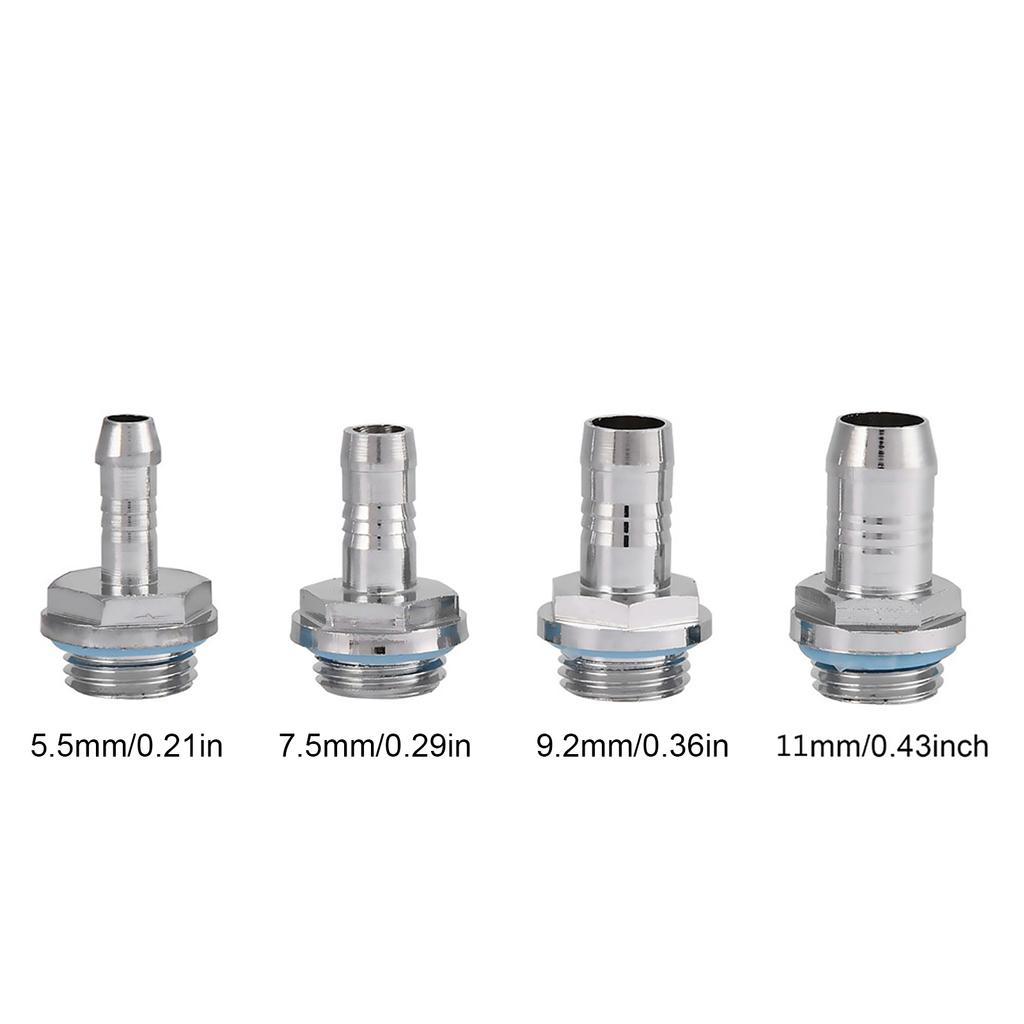 6 PCS PC Wasserkühlung Two-Touch-Fitting G1/4 Gewinde Barb Stecker für Rohr