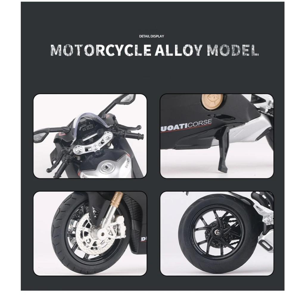 1/12 Ducati V4S Panigale Diecast Motorradmodell Spielzeug Replika mit Ton & Licht Geburtstagsgeschenk Weihnachtsgeschenk Sammlung Motorrad