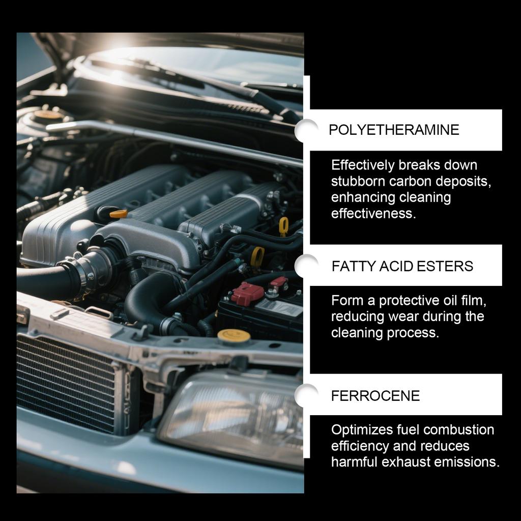 Car Gasoline Fuel Additives Effectively Cleans Carbon Deposits Reduce Fuel Consumption Engine Parts Maintenance Cleaning Agent