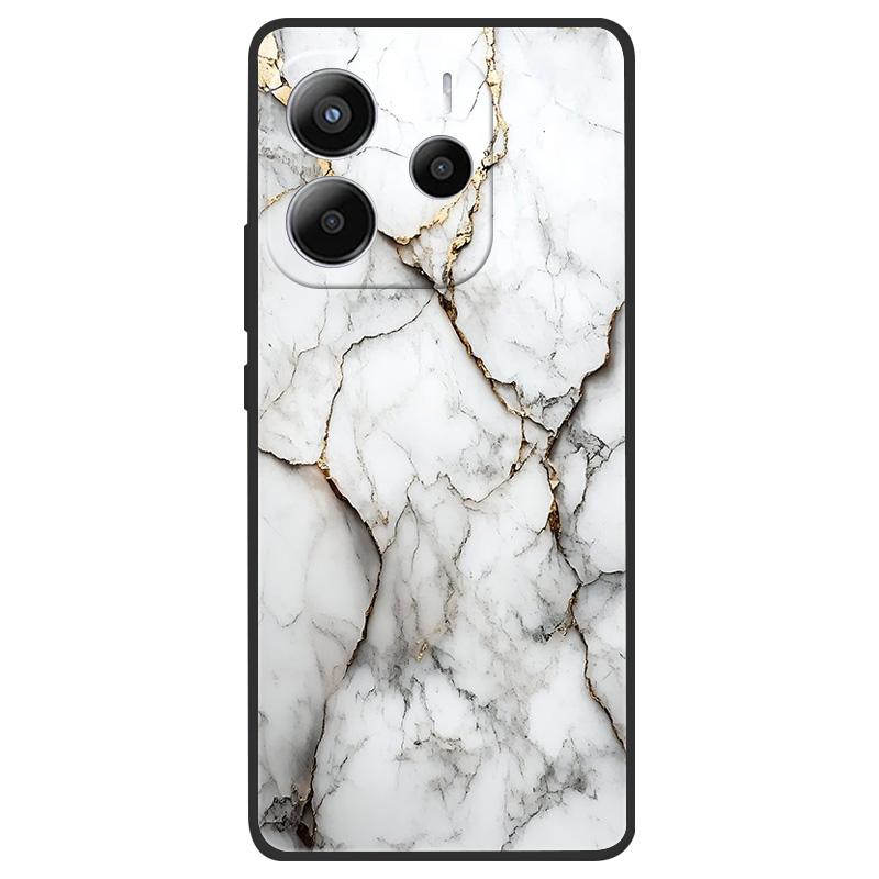 For Xiaomi Redmi Note 14 5G Case Soft TPU Marble Silicone Phone Cover for Coque Redmi Note 14 5G Global Cases Black Bumper Funda
