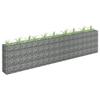 VidaXL Raised Bed with Gabion Flower Bed Plants Garden Terrace Outdoor Backyard Planter Galvanized Steel 145643