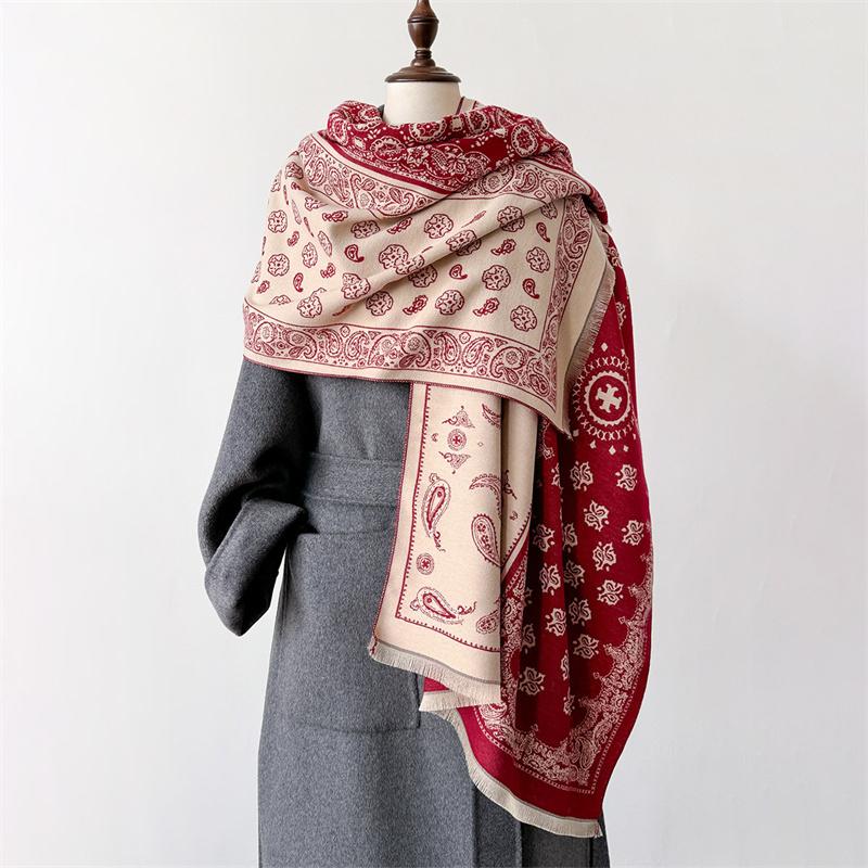 

Luxury Cashmere Scarf Women Winter Shawl And Wraps Design Caps Thick Blanket Bufanda Stoles Echarpe Femme Pashmina