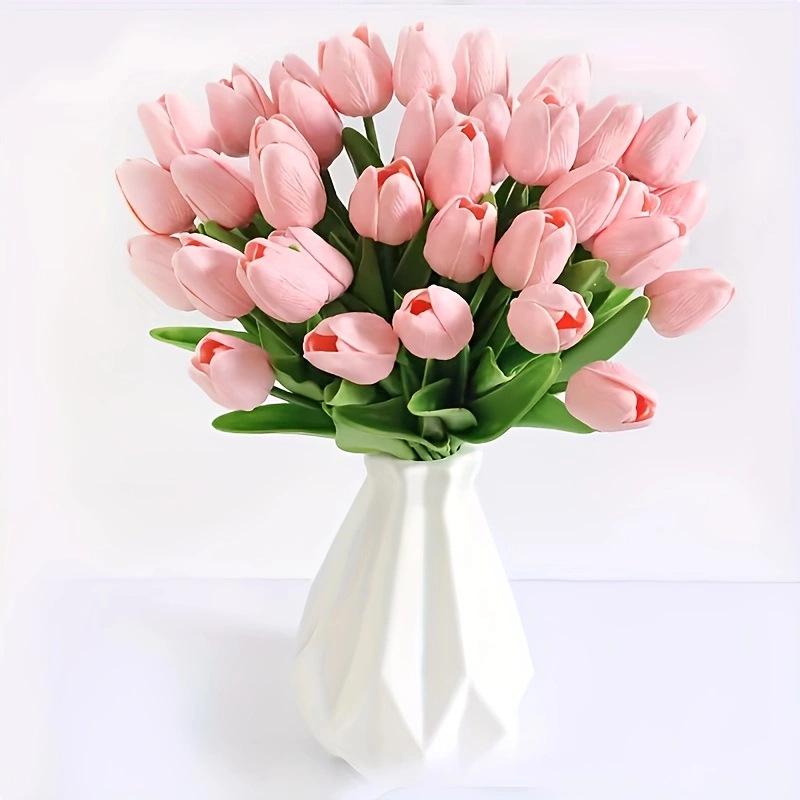 Hoge Kwaliteit PU Tulp Kunstbloemen voor Huis, Hotel, Bruiloft en Fotografie Props - Realistische en Elegante Decoratie