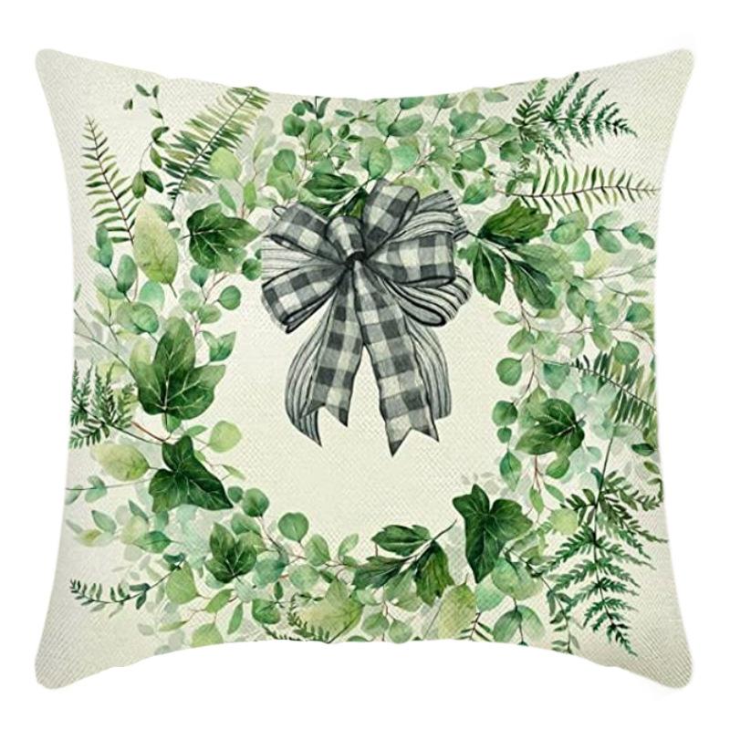 New Tropical Plant Leaves Rainforest Linen Cushion Pillow Cover