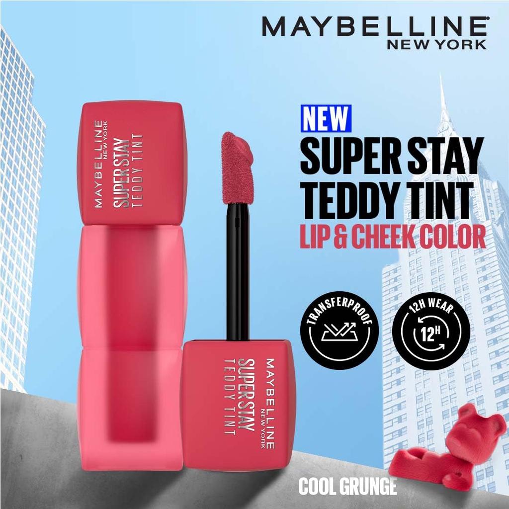 Maybelline New York Super Stay Teddy Tint Lip And Cheek Color Cool Grunge 5ml Long Lasting Matte Buildable
