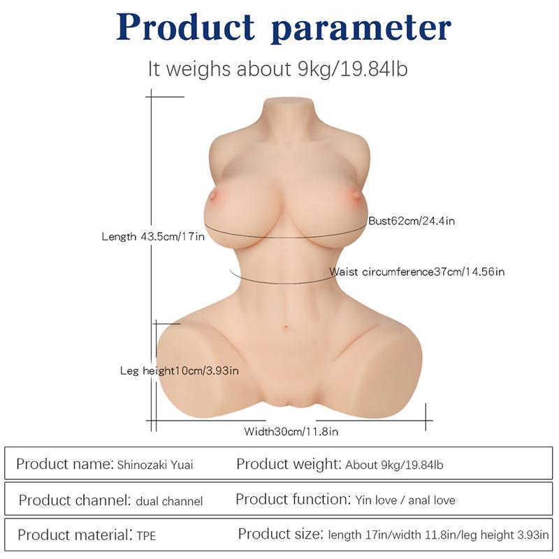 Silicone Doll Real Silicone Sex Doll for Men Realistic Ass Vagina Anal Love Doll 43.5*30*10CM