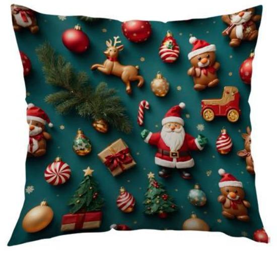 Christmas Pillow Cover Holiday Decoration Realistic Sofa Cushion Cover Bedroom Pillow