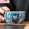 Albastru și Alb Antic Vechi Argilă Kungfu Ceasca Maestru de Ceai Ceramică Fengshui Ceașcă Cilindrică Stil Chinezesc Retro Set de Ceai High-end Cadouri