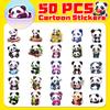 50 Cartoon Panda Stickers Creative Trend Graffiti Cartoon Panda Stickers Children Cute Animals Diy Stickers