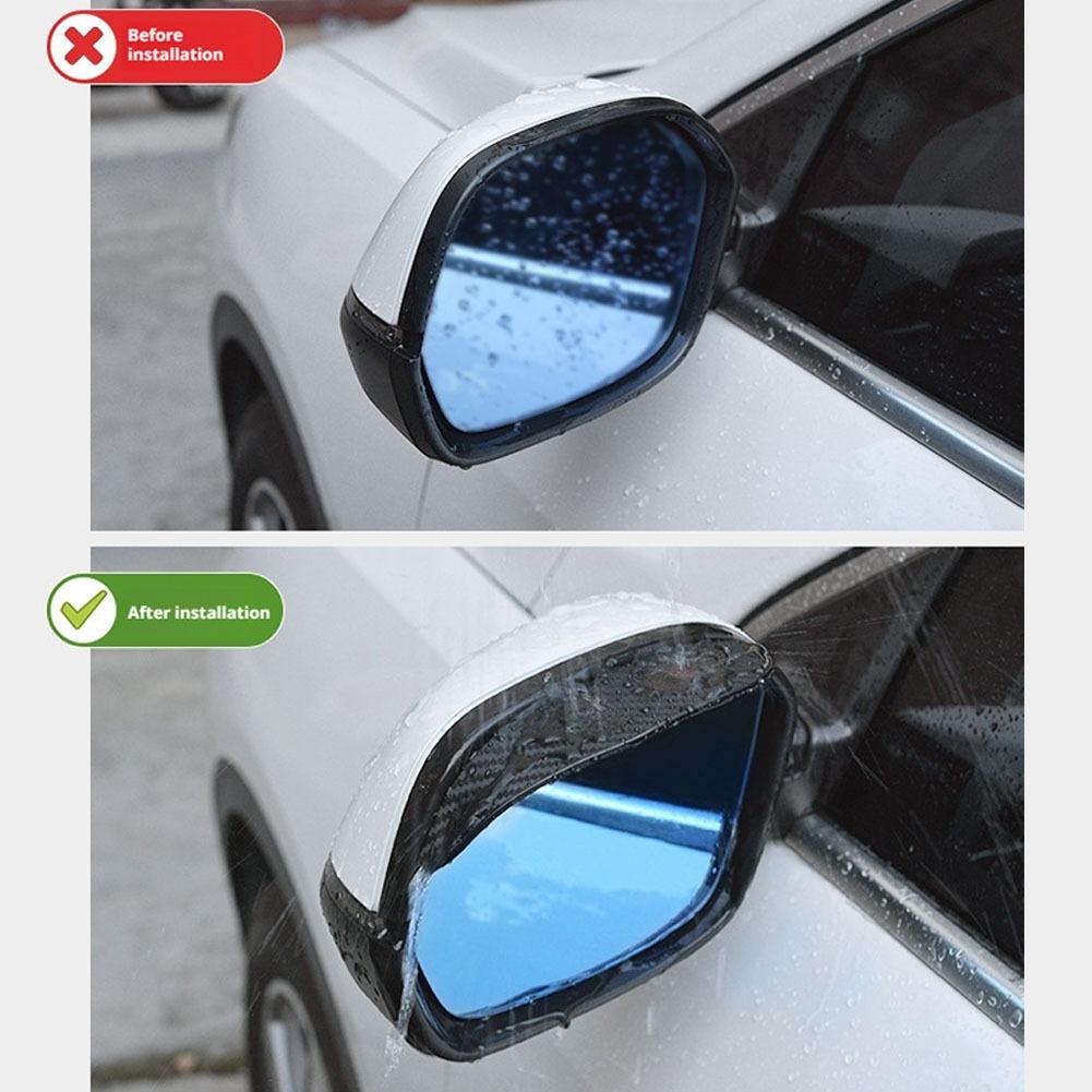 2Pcs Carbon Fiber Car Rearview Mirror Rain Shield Eyebrow Flexible Car Rearview Mirror Rain Shield Protector Eyebrow Rain Cover