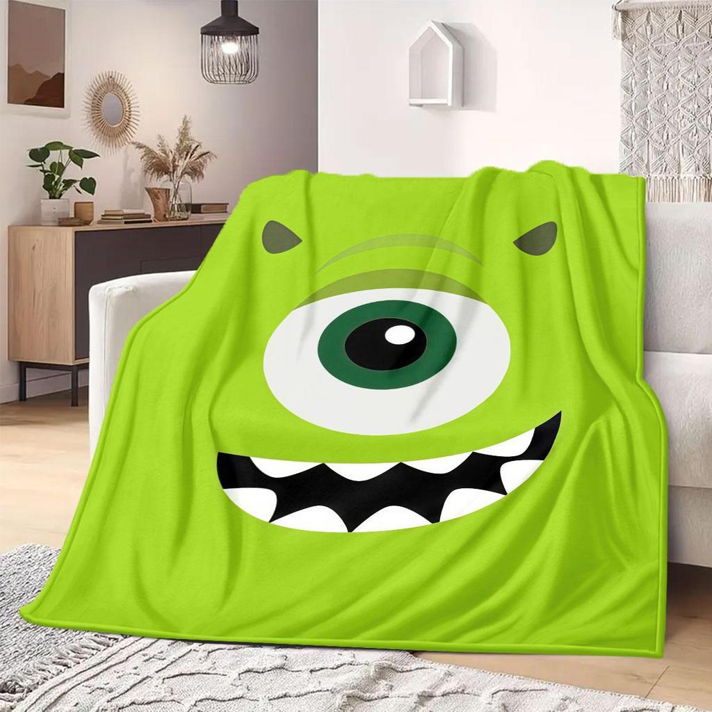 Monster Print Flannel Blanket for Sofas Beds Bedrooms Chairs Travel Picnics Cartoon Home Decor Various Sizes Available New