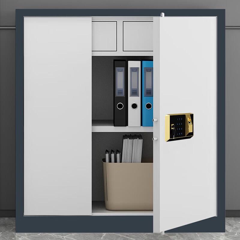 Steel Office Security Cabinet with Fingerprint Lock & Drawers