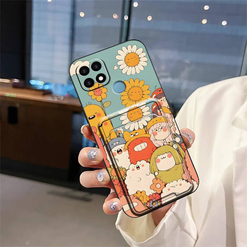 Cover Full wrap Phone Case For OPPO A15 4G/A15S/A35 2021 Durable Anti-knock Card sleeve Graffiti Soft case Cute TPU