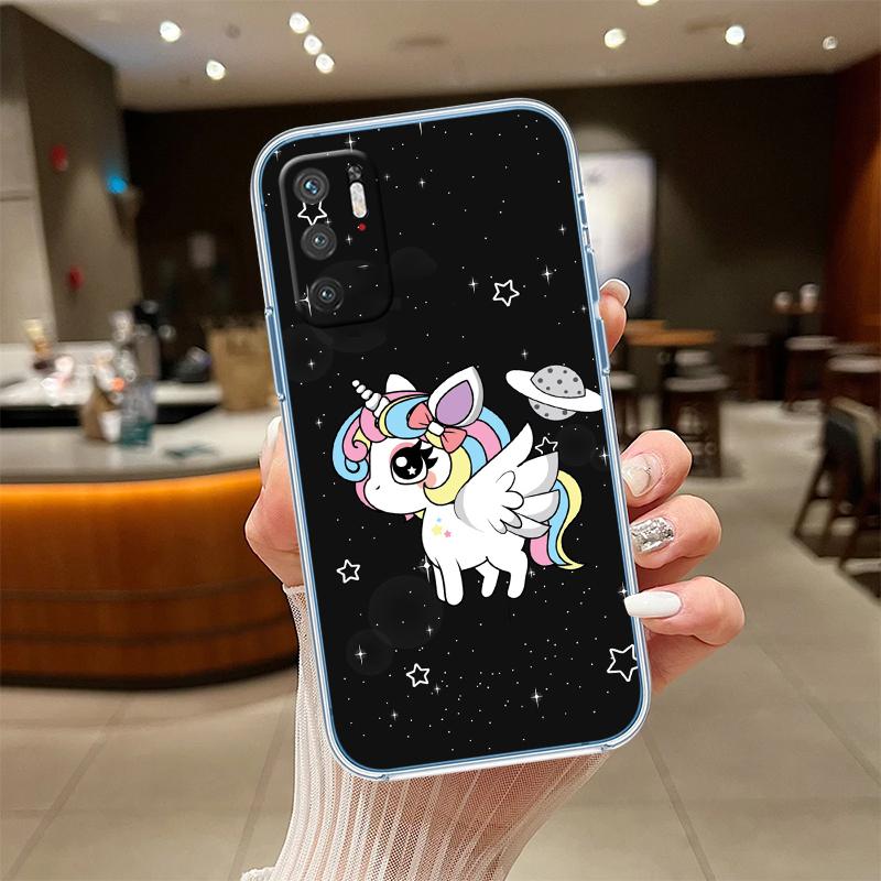 RE17 Cartoon Unicorn Transparent Phone Case for Motorola Moto Edge 20 30 40 50 S30 Fusion Ultra Pro Neo Lite + G200 G23