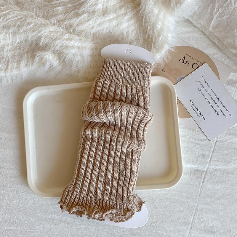 Girls' Angora Red Lace Knit Leg Warmers - Chunky Mid-Calf Socks for Spring, Autumn, and Winter
