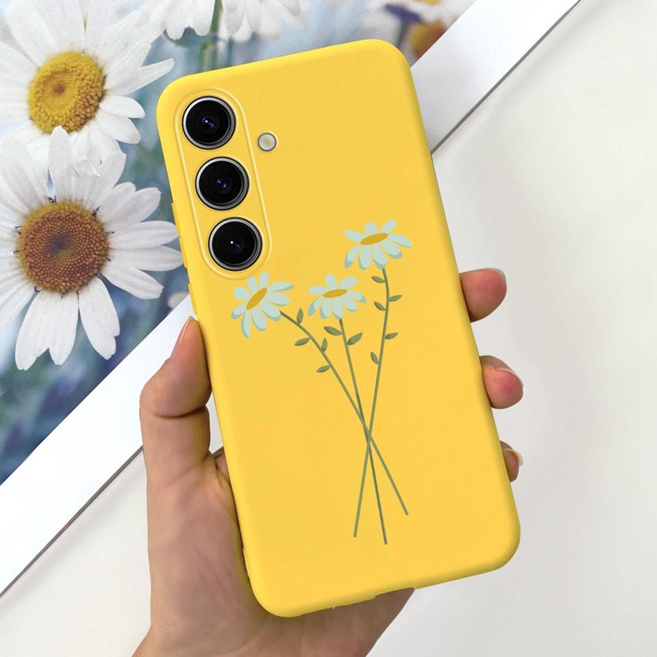 For Samsung Galaxy S24 Plus Case Lovely Yellow Duck Astronaut Matte Silicone Soft Cover For Samsung S 24 S24 Ultra S24+ 5G Funda