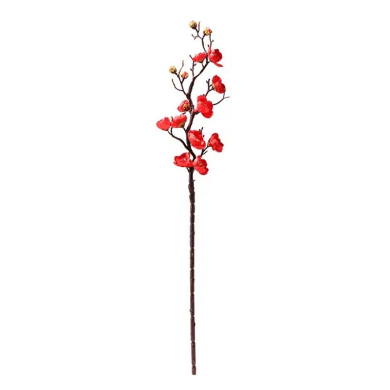 Spring Plum Blossom Bouquet Branch Silk Flower Artificial Flowers for Wedding Home Office Party Hotel Yard Decoration