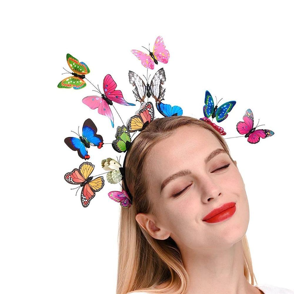 Colorful Luminous Butterfly Hair Band LED Lights Flashing Headband LED Glow Headband  Kids Gift