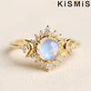 Fashion Woman Exquisite Simple Moon Ring Beautiful Generous Birthday Gift Party Jewelry Size 5-10