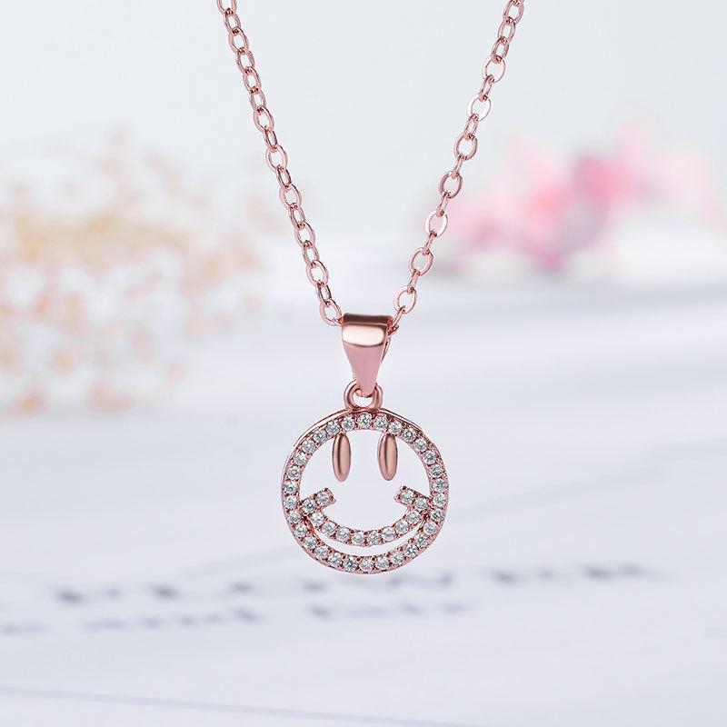 

Японский и корейский стиль темперамента персонализированное круглое ожерелье с бриллиантами и подвеской в виде смайлика женская простая цепочка на ключицу ювелирное изделие