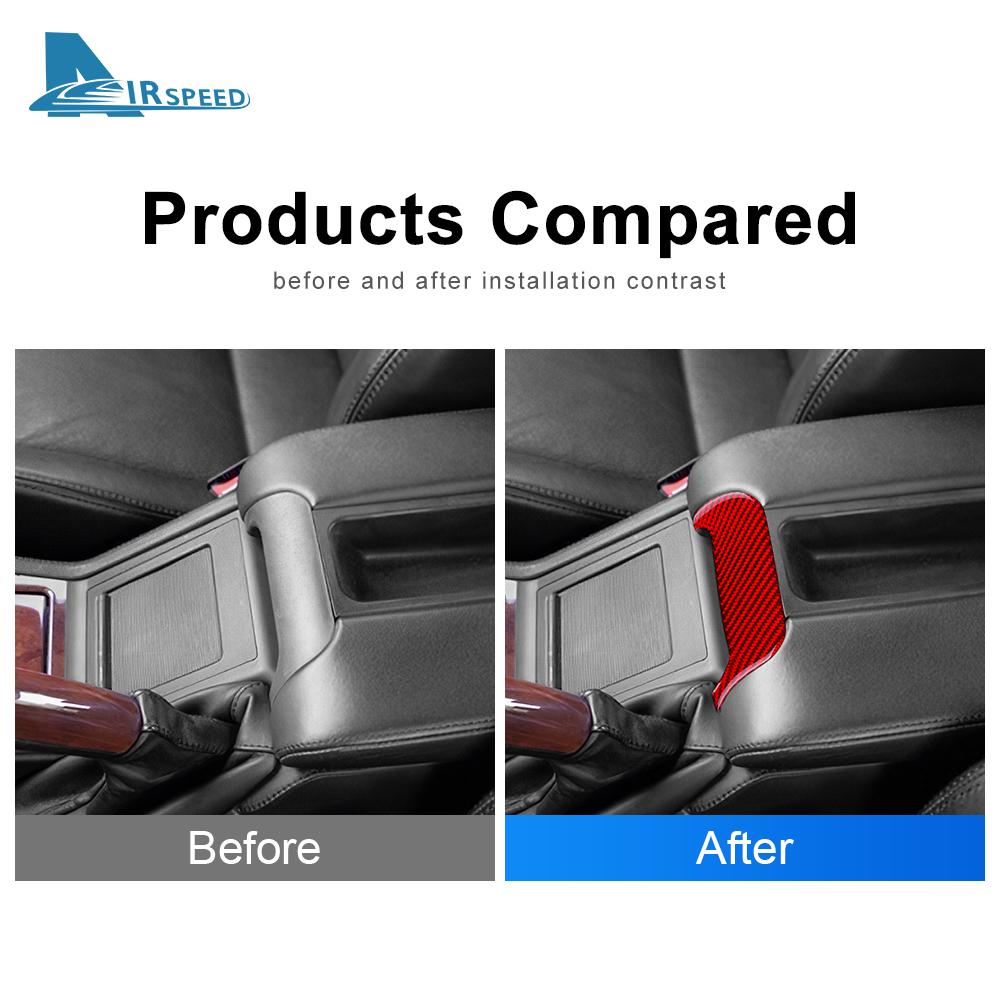 Real Carbon Fiber For BMW 5 Series M5 E39 1998-2003 Storage Box Front Armrest Handle Panel Stickers Interior Trim