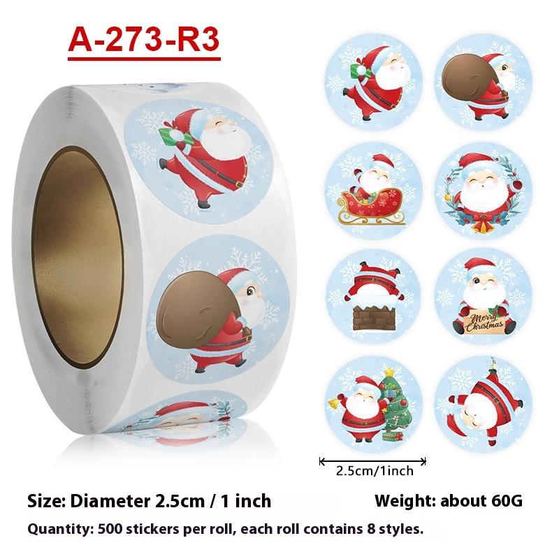 500Pcs Merry Christmas Gift Stickers Santa Round Seal Labels Sticker For Gift Baking Package Envelope Stationery Decor