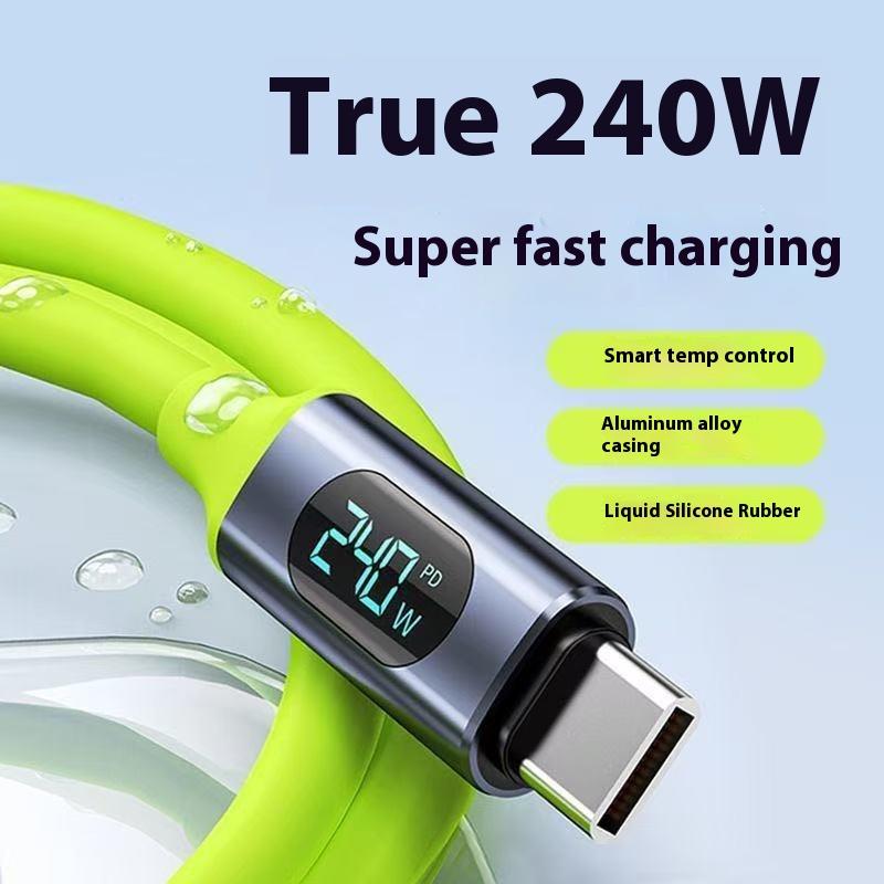 Digital 240W Fast Charging Usb Type C Cable Usb-C Quick Charge Data Transmission Charger Cord For Phone