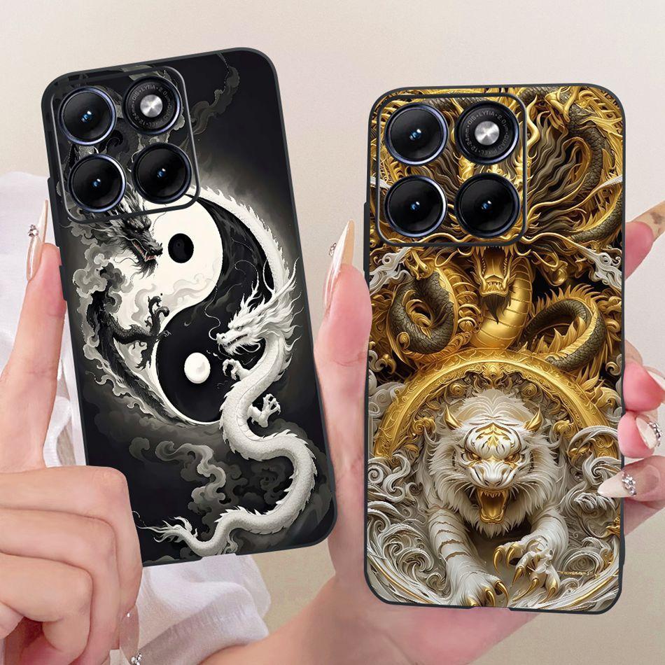 For Motorola Edge 70 Fusion Cool Dragon Tiger Pattern Phone Case For Motorola Edge70 Fusion 5G XT2605 Black Silicone Soft Bumper