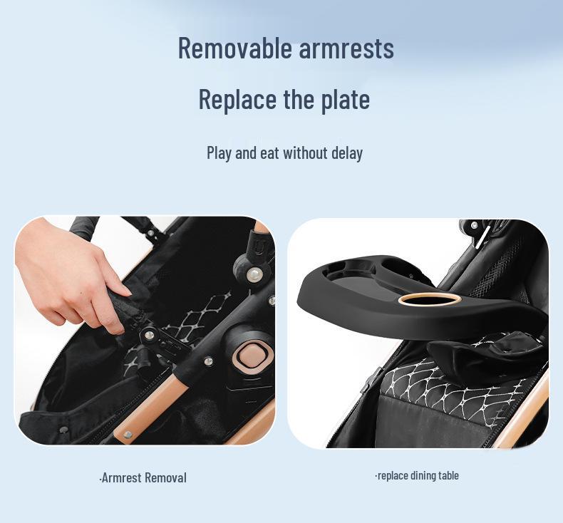 Yinglai'er Lightweight Foldable Reversible Baby Stroller with Sleep Basket